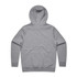 A grey hoodie with a spacious hood and long sleeves, featuring a back view design.