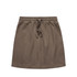 A khaki skirt with an elastic waistband and drawstring detail. It features a simple design and no visible logo.