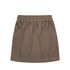 A khaki skirt with an elasticated waistband and a simple, casual design. It features no embellishments or patterns.