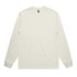 A long-sleeve T-shirt in a light grey colour with a logo on it.