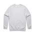 A grey jumper with long sleeves and a round neckline, featuring a logo on the front.