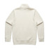 A cream-coloured sweater featuring a half zip and a collar, with long sleeves and a plain back. It has a logo.