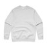 A grey crew jumper with long sleeves and a plain design. It features a branding logo.