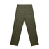Utility cargo pants in olive green, featuring multiple pockets and a relaxed fit. The design includes a logo.