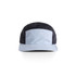 A two-tone nylon cap featuring a light blue front panel and a dark blue body, with a branded logo present.