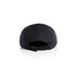 A two-tone nylon cap in black featuring a strap at the back and a logo on the side.