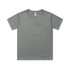 A plain grey youth classic tee with short sleeves and a tag inside. The shirt has a logo on the label.