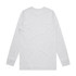 A long-sleeve grey T-shirt with a simple design, featuring a logo on the back.