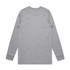 A grey long-sleeve t-shirt with a plain back and fitted sleeves, featuring a logo.
