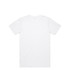 A plain white t-shirt featuring a logo, displayed on a neutral background.