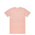 A light pink basic t-shirt with short sleeves and a round neckline, featuring a small logo.