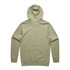 A green hoodie viewed from the back, featuring a fitted hood and long sleeves. The design includes a logo.