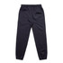 A pair of relaxed fit track pants in navy blue with an elastic waistband and tapered legs.