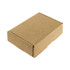 A brown cardboard box with a simple design, featuring a secure flap closure.
