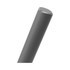 A grey metal pen with a smooth surface and rounded end, featuring a logo.