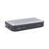 A sleek black Nano Vegan Wireless Speaker with a silver mesh top, featuring a logo and a charging port.