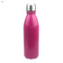 A pink aluminium drink bottle with a silver lid and a sleek, shiny finish. It features a logo on the side.