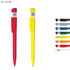 A USB pen in red and yellow, featuring solid plastic designs, alongside a variety of other coloured USB pens.