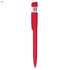 A red USB pen with a solid plastic design, featuring a retractable pen tip and a USB connector.