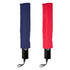 A Kingston umbrella featuring a navy and a red fabric cover, each with a black handle and strap.