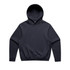 A black hooded jumper with a relaxed fit and a logo on the front. Suitable for casual wear.