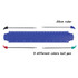 A 20cm blue ruler accompanied by four ball pens in green, red, black, and blue. The ruler has measurement markings.