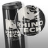 A vacuum cup in black with a silver logo and branding featuring a stylised rhino design.