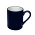 A coffee mug featuring a navy exterior and a contrasting interior, with a smooth finish and a sturdy handle.
