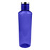 A drink bottle in translucent purple with a silver-coloured lid and a simple design. It features a logo.