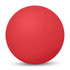 A bright red high bounce ball with a smooth surface and a rounded shape, featuring a logo.