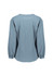 A women's long sleeve blouse in light blue, featuring a ruché design and a relaxed fit. It has a logo on the back.