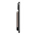 A thin, rectangular magnetic wireless power bank in black and gold, positioned beside a smartphone to show thickness.