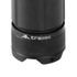 A black LED torch with a textured grip and a logo near the base.