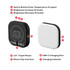 A magnetic LED selfie light in black and white, featuring adjustable brightness and multiple connection options.