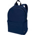A navy blue laptop backpack with a front pocket and adjustable straps. It features a logo on the side.