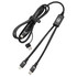 A 120cm black 4 in 1 charging and data transfer cable with multiple connectors and a logo.