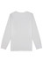 A white long sleeve tee for kids, featuring a plain back, with a small logo.