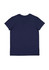 A navy blue short sleeve women's t-shirt featuring a simple design and a logo on the back.