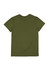 An olive green women's short sleeve tee with a plain back design and a small logo.