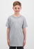 A grey short sleeve tee designed for kids, featuring a simple style with no visible logos.