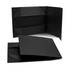 A medium black magnetic lid gift box with a foldable design. Includes a logo on the exterior.