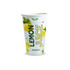 A paper cup with a white background, featuring lemon and lime graphics, designed for lemon juice.