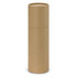 A drink bottle in a cylindrical cardboard packaging, featuring a textured, plain brown surface.
