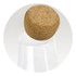 A drink bottle featuring a clear glass carafe topped with a cork stopper. Smooth, elegant design.