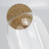 A clear glass canister with a round cork lid, highlighting a sleek and modern design.