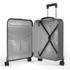 A grey Rollink Flex 360 Spinner Suitcase 21" with an open interior, featuring a patterned lining and multiple storage pockets.