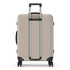 A beige 26" Rollink Flex 360 Spinner Suitcase with a retractable handle and four wheels. Features a logo.