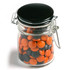 Glass Clip Lock Jar filled with Choc Beans 160g - Branded Jar with Sticker - Corp Coloured Choc Beans