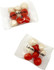 Chewy fruit bags containing red and white fruit-shaped candies, packaged in clear bags with one-colour branding.