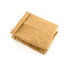 A folded kraft paper storage bag in a light brown colour, featuring a simple design and a subtle brand logo.